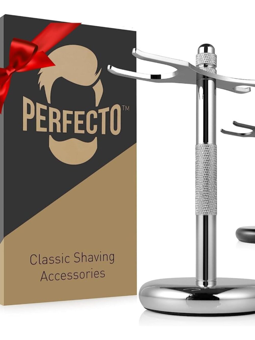 Deluxe Chrome Razor and Brush Stand - The Best Safety Razor Stand. This Will Pro